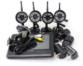 4 CH Quad picture Wireless DVR Surveillance Camera System , Home DVR Security System